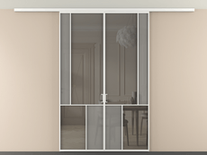 Перегородка Мозаик вдоль стены на потолок 2 створки