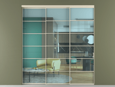 Перегородка Formato внутри проёма 3 створки с синхронным механизмом