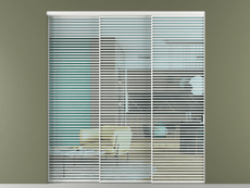 Перегородка Formato внутри проёма 3 створки с синхронным механизмом