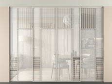 Перегородка Мозаик внутри проёма скрытое крепление в потолок 4 створки