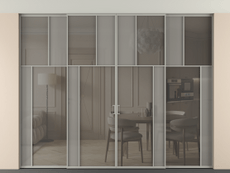 Перегородка Mosaic внутри проёма скрытое крепление в потолок 4 створки