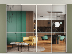 Перегородка Формато внутри проёма скрытое крепление в потолок 4 створки