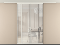 Перегородка Mosaic вдоль стены на потолок 2 створки