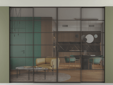 Перегородка Формато внутри проёма скрытое крепление в потолок 4 створки