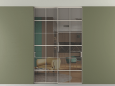 Перегородка Formato внутри проёма скрытое крепление в потолок 2 створки