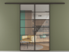 Перегородка Формато вдоль стены 2 створки