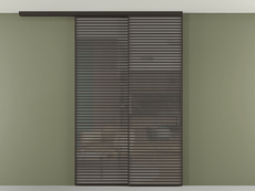 Перегородка Формато вдоль стены на потолок 2 створки с синхронным механизмом