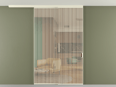 Перегородка Formato вдоль стены на потолок 2 створки с синхронным механизмом