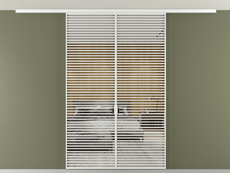 Перегородка Формато вдоль стены на потолок 2 створки