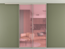 Перегородка Формато вдоль стены на потолок 2 створки с синхронным механизмом