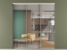 Перегородка Формато внутри проёма 3 створки с синхронным механизмом