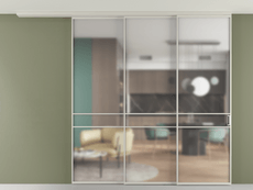 Перегородка Формато вдоль стены на потолок 3 створки с синхронным механизмом