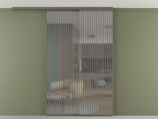 Перегородка Формато вдоль стены на потолок 2 створки с синхронным механизмом