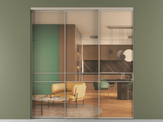 Перегородка Формато внутри проёма 3 створки с синхронным механизмом