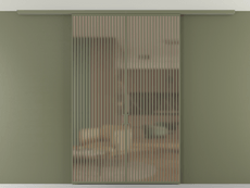 Перегородка Formato вдоль стены на потолок 2 створки