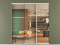 Перегородка Формато внутри проёма 3 створки с синхронным механизмом