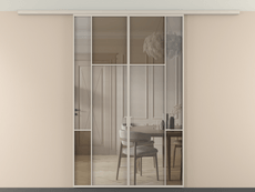 Перегородка Mosaic вдоль стены на потолок 2 створки