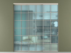 Перегородка Формато внутри проёма 3 створки с синхронным механизмом