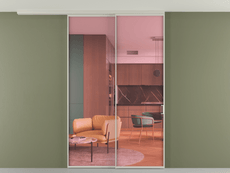 Перегородка Формато вдоль стены на потолок 2 створки с синхронным механизмом