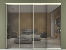 Перегородка Формато внутри проёма 4 створки с синхронным механизмом