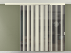 Перегородка Формато вдоль стены на потолок 3 створки с синхронным механизмом