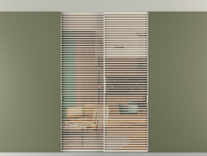 Перегородка Formato внутри проёма скрытое крепление в потолок 2 створки