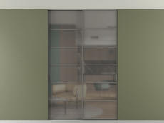 Перегородка Formato внутри проёма скрытое крепление в потолок 2 створки