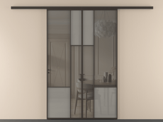 Перегородка Мозаик вдоль стены 2 створки