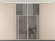 Перегородка Мозаик вдоль стены на потолок 2 створки