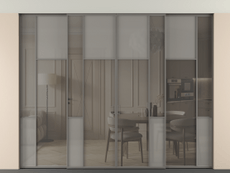 Перегородка Mosaic внутри проёма скрытое крепление в потолок 4 створки