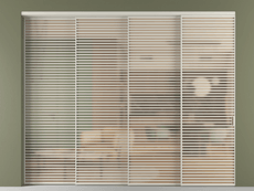 Перегородка Формато внутри проёма 4 створки с синхронным механизмом