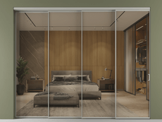 Перегородка Формато внутри проёма 4 створки с синхронным механизмом