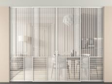 Перегородка Мозаик внутри проёма скрытое крепление в потолок 4 створки