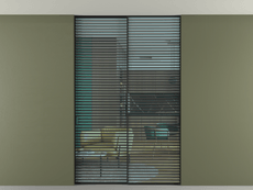 Перегородка Formato внутри проёма скрытое крепление в потолок 2 створки