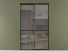 Перегородка Формато внутри проёма 2 створки