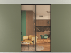 Перегородка Формато внутри проёма скрытое крепление в потолок 2 створки