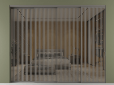 Перегородка Формато внутри проёма 4 створки с синхронным механизмом