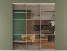 Перегородка Формато внутри проёма 3 створки с синхронным механизмом