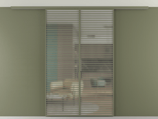 Перегородка Формато вдоль стены на потолок 2 створки