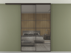 Перегородка Formato вдоль стены на потолок 2 створки с синхронным механизмом