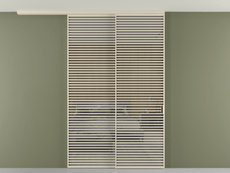 Перегородка Формато вдоль стены на потолок 2 створки с синхронным механизмом