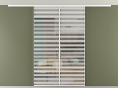 Перегородка Формато вдоль стены на потолок 2 створки