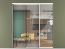 Перегородка Формато внутри проёма 3 створки с синхронным механизмом