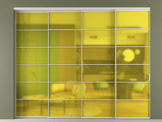 Перегородка Formato внутри проёма 4 створки с синхронным механизмом