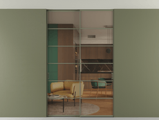 Перегородка Formato внутри проёма скрытое крепление в потолок 2 створки