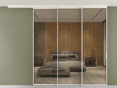 Перегородка Формато вдоль стены на потолок 3 створки с синхронным механизмом