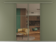 Перегородка Формато вдоль стены 2 створки