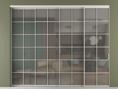 Перегородка Формато внутри проёма 4 створки с синхронным механизмом