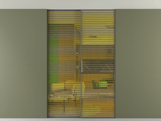 Перегородка Formato внутри проёма скрытое крепление в потолок 2 створки