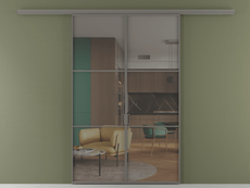 Перегородка Формато вдоль стены 2 створки